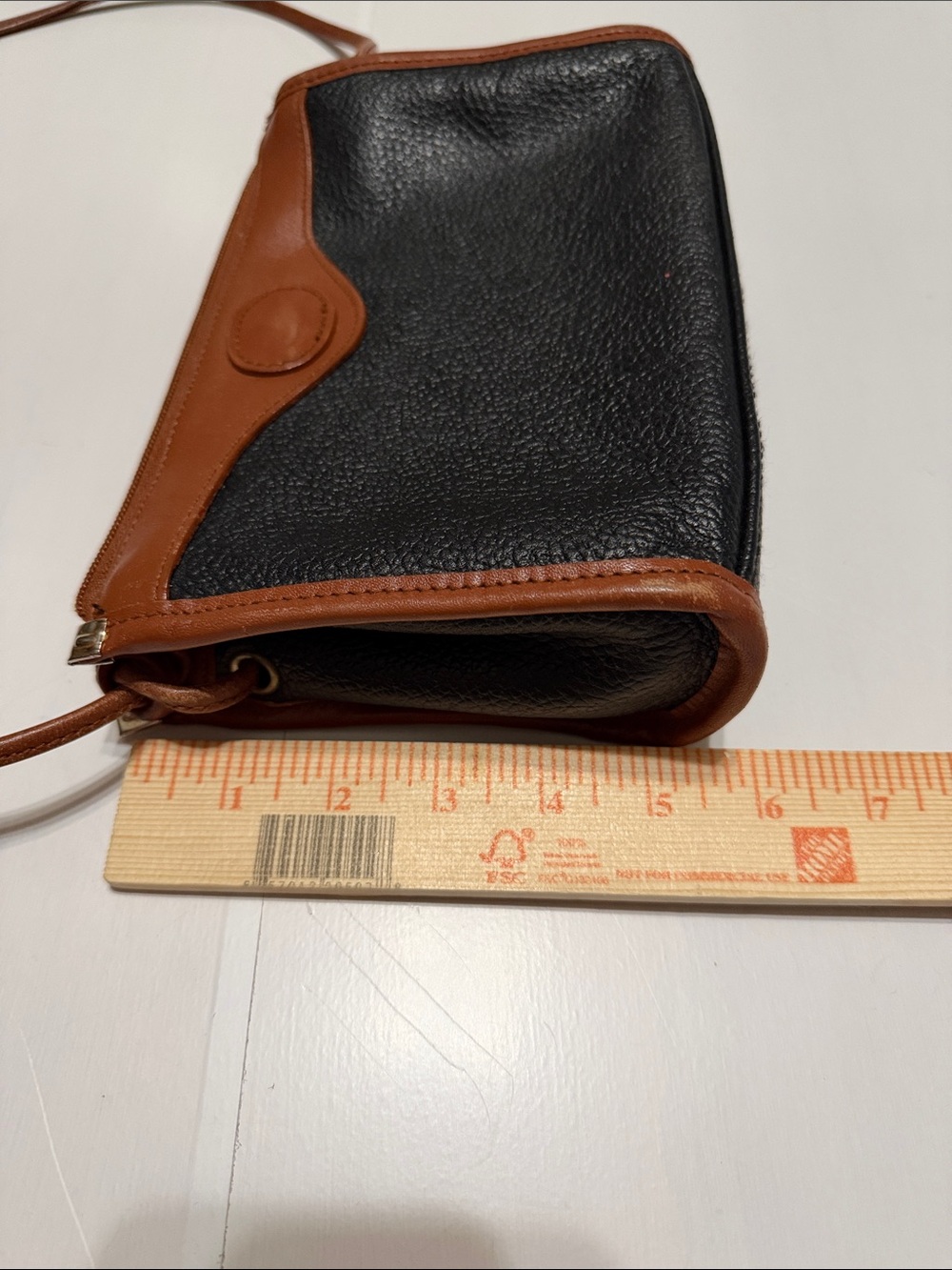 Oggi Domani Vintage Black /Brown Leather Crossbody Mini Bag - Picture 4 of 5